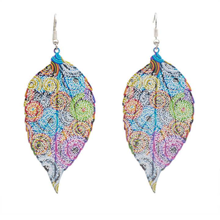 Artistic Leaf-Inspired Dangle Earrings Kalsten