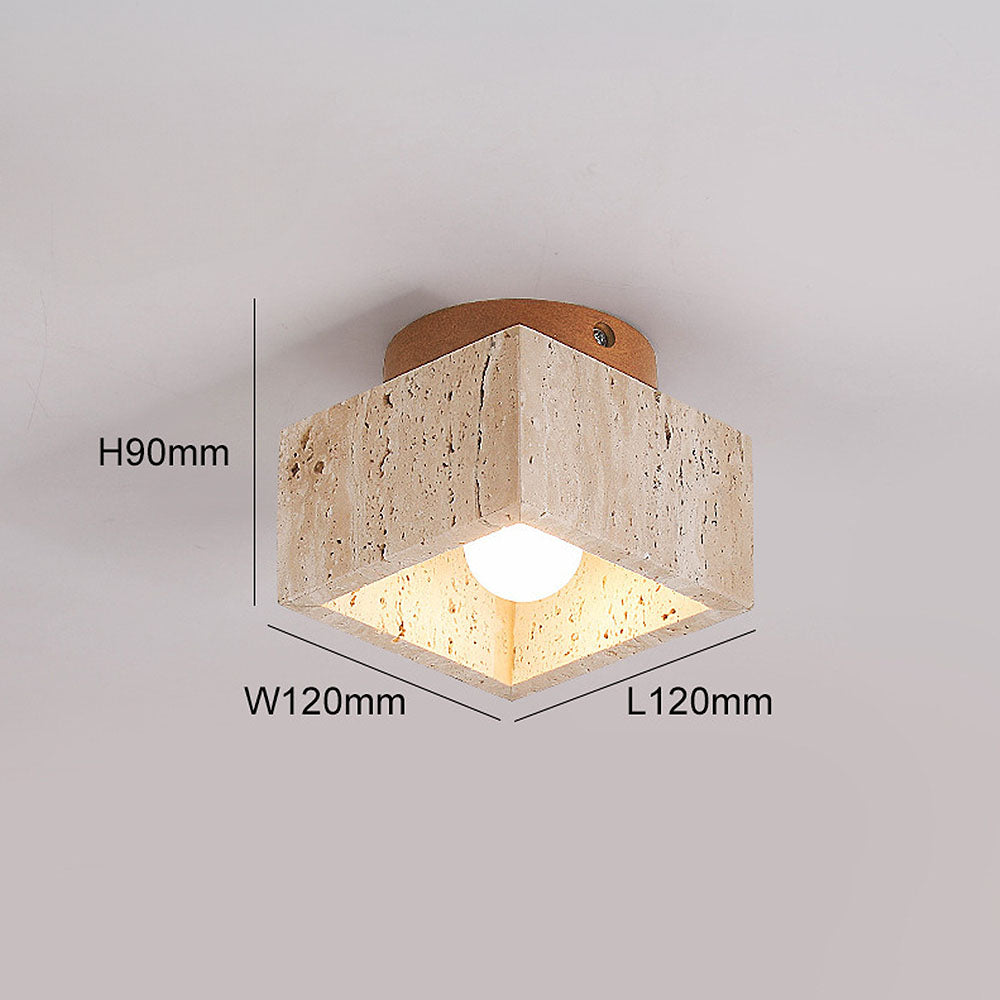 Wood Cylinder Flush Mount Ceiling Lamp Kalsten