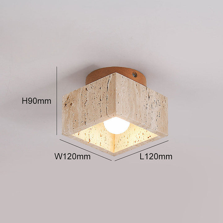 Wood Cylinder Flush Mount Ceiling Lamp Kalsten