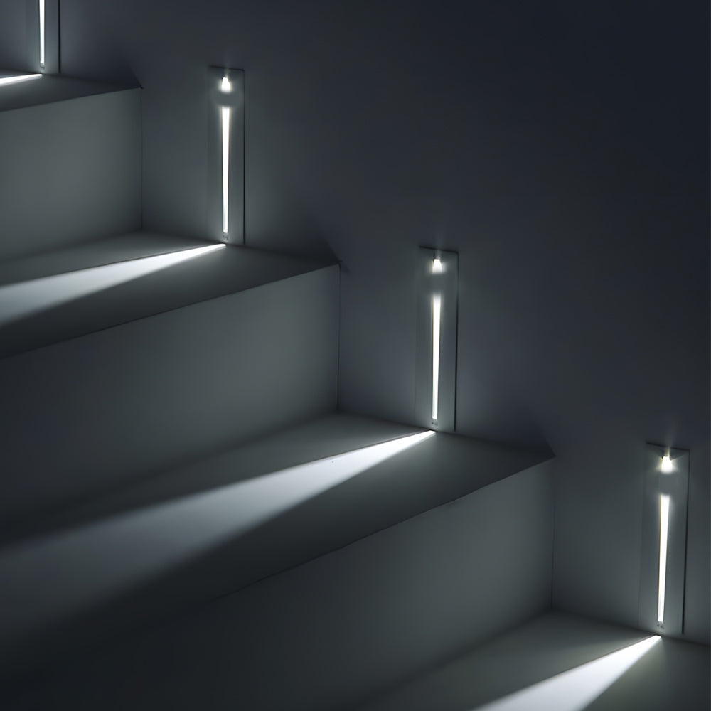 Vertical Motion Sensor LED Stair Light Wall Recessed Contemporary Lighting For Indoor and Outdoor Steps | Kalsten