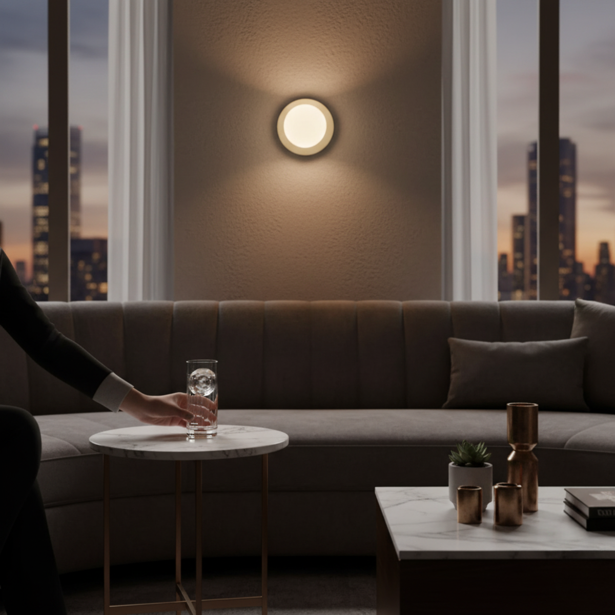 Round Frosted Glass Globe Ceiling Sconce