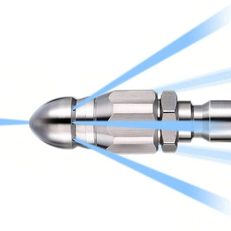 High pressure nozzle made of stainless steel for unclogging wastewater pipes | Kalsten