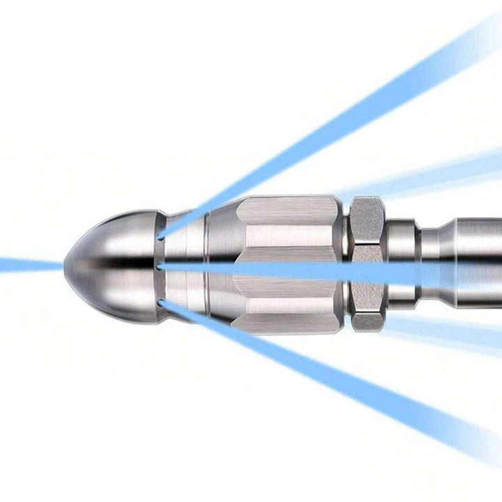 High pressure nozzle made of stainless steel for unclogging wastewater pipes | Kalsten