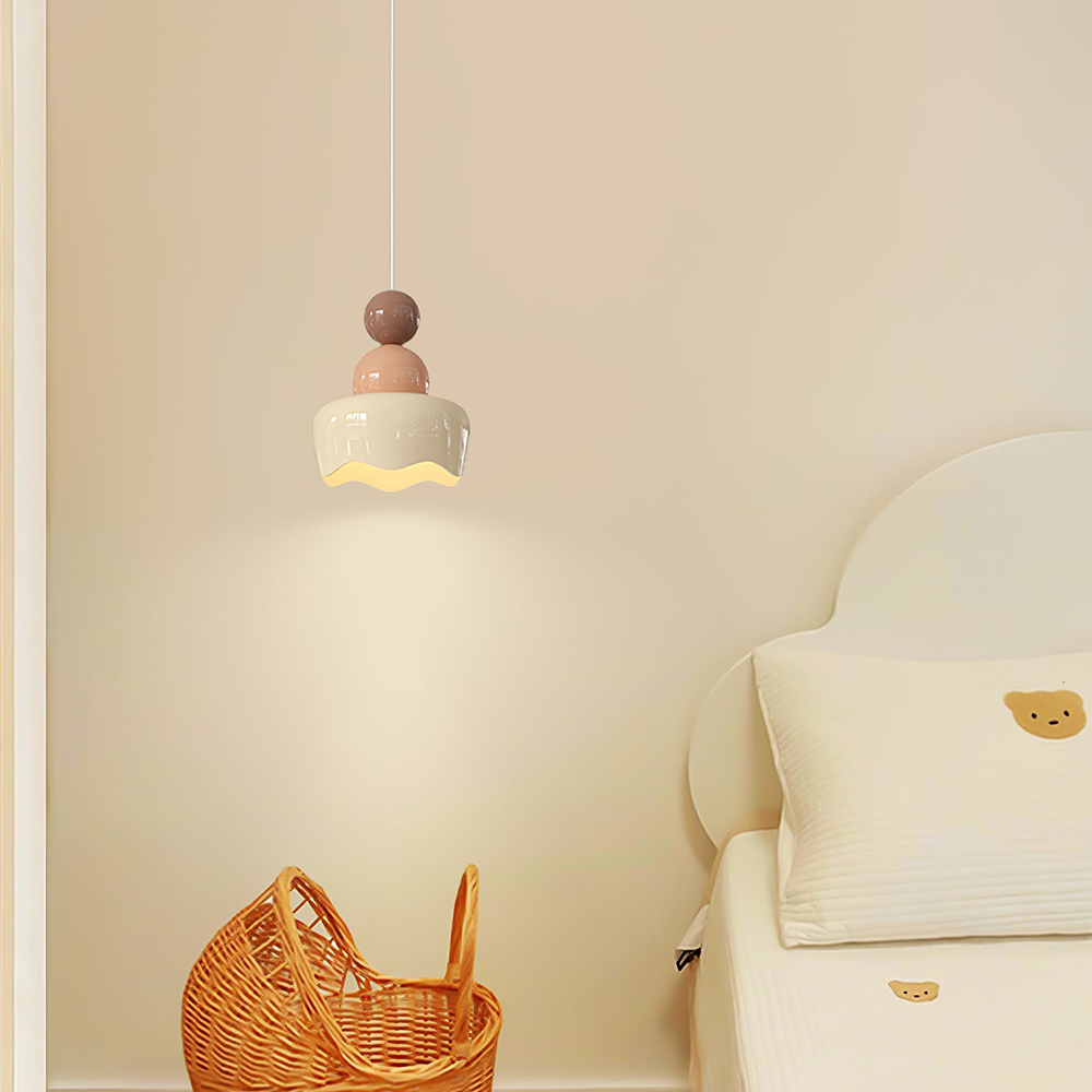 Cream Sunny Bedroom Bedside Pendant Lamp | Kalsten