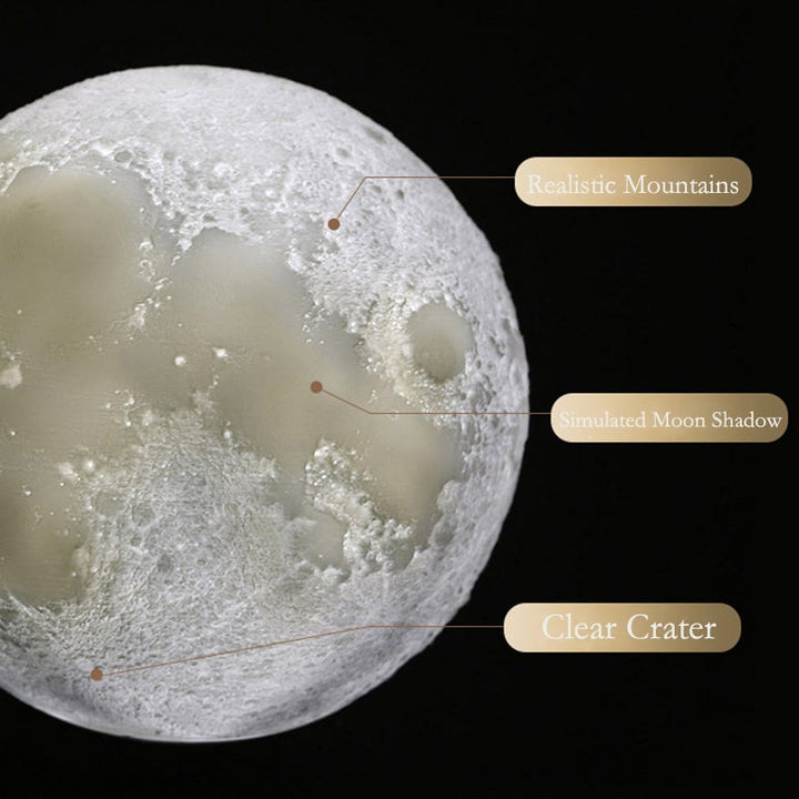 Creative Mini Rechargeable 3D Printed Moon 1-Light LED Table Lamp | Kalsten
