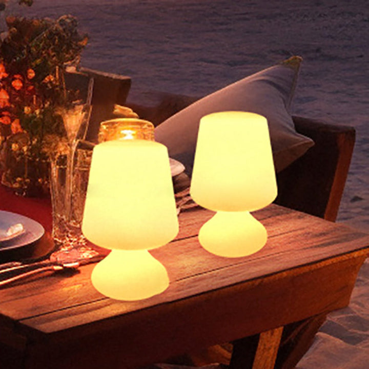 Modern Minimalist PE Cup Shape USB LED Table Lamp Night Light For Outdoor Patio | Kalsten