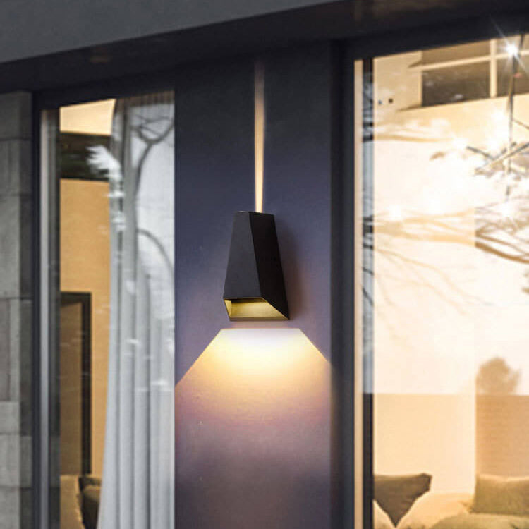 Modern Creative Trapezoid Up and Down Illuminated LED Outdoor Wall Sconce Lamp | Kalsten