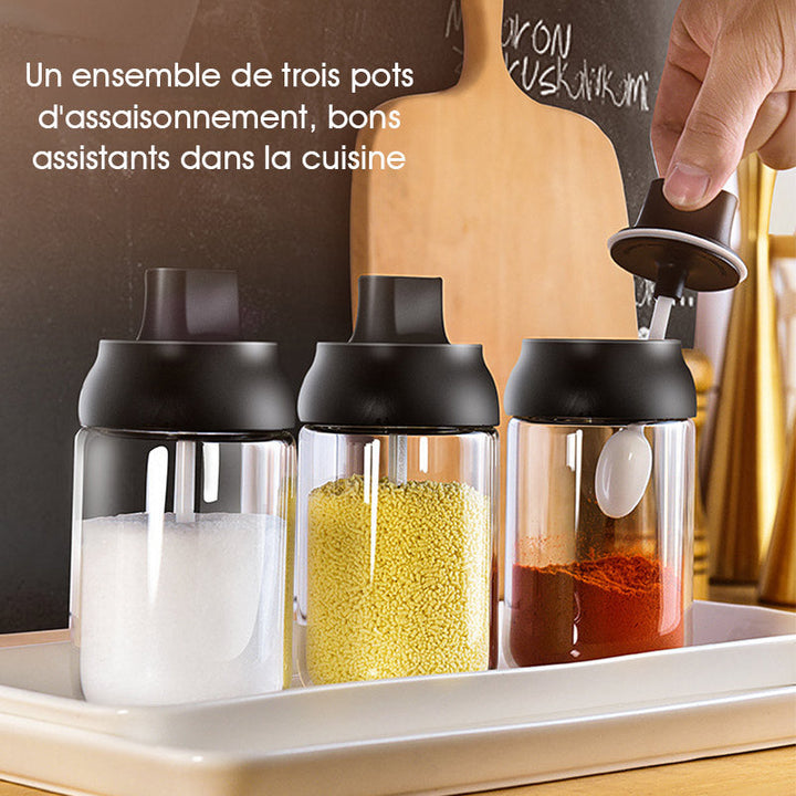 Glass Condiment Jar with Spoon | Kalsten