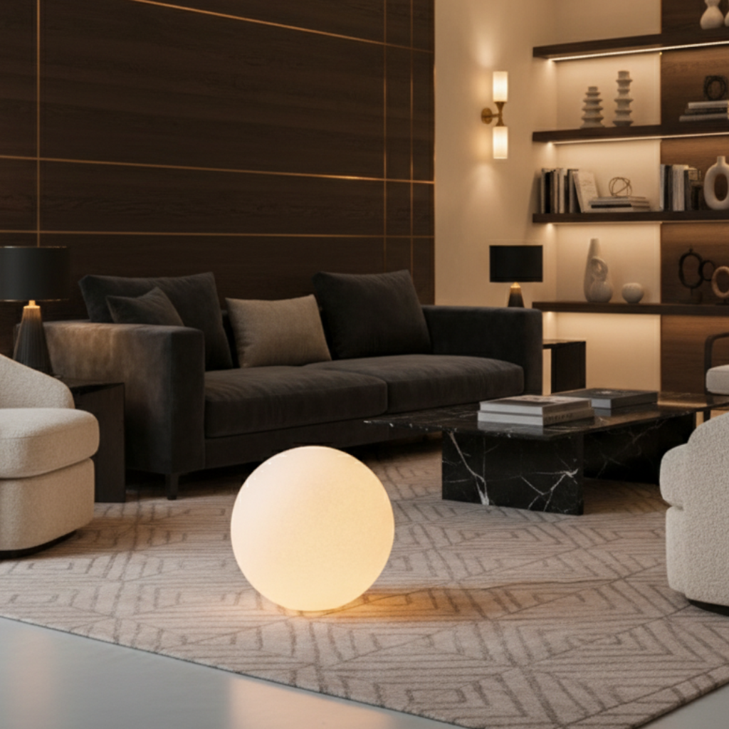 LunaBall Resin Globe Floor Lamp