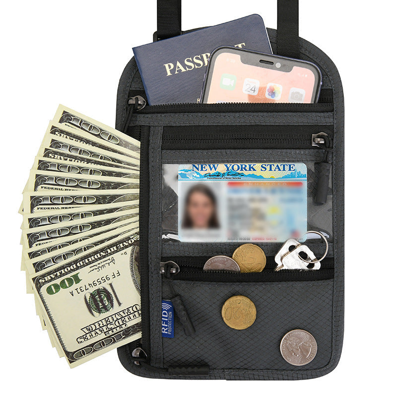 Kalsten | Travel Neck Pouch Neck Wallet with RFID Blocking Passport Holder