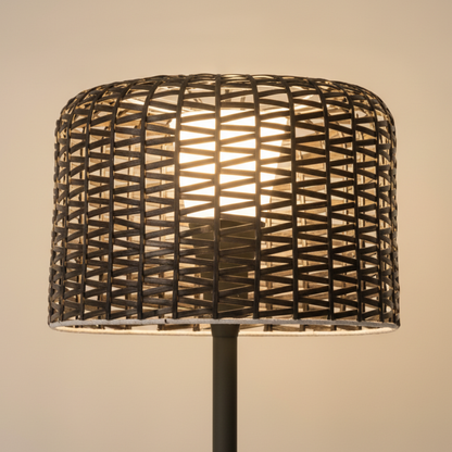 Solar Rattan Outdoor Patio Floor Lamp
