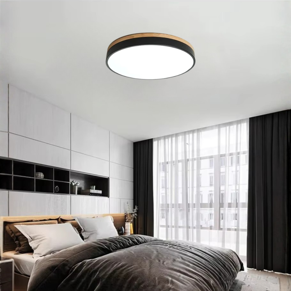 Horizon Ultra-Thin Wood-Accent Flush Mount