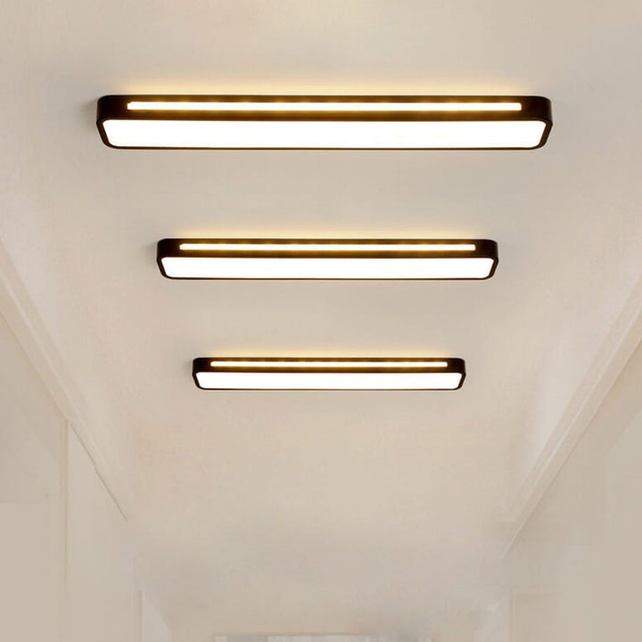 Ceiling Light Acrylic LED 18.8 in Flush Mount Black White Hallway Bedroom Modern Slim Lighting Fixture | Kalsten