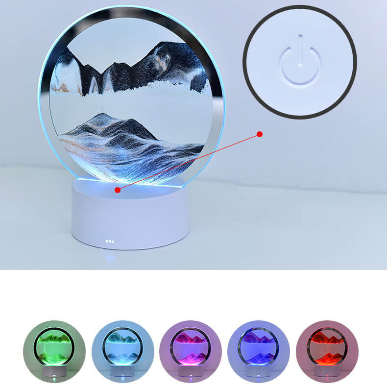 Creative Round Hourglass Quicksand 3D LED Night Light Table Lamp | Kalsten