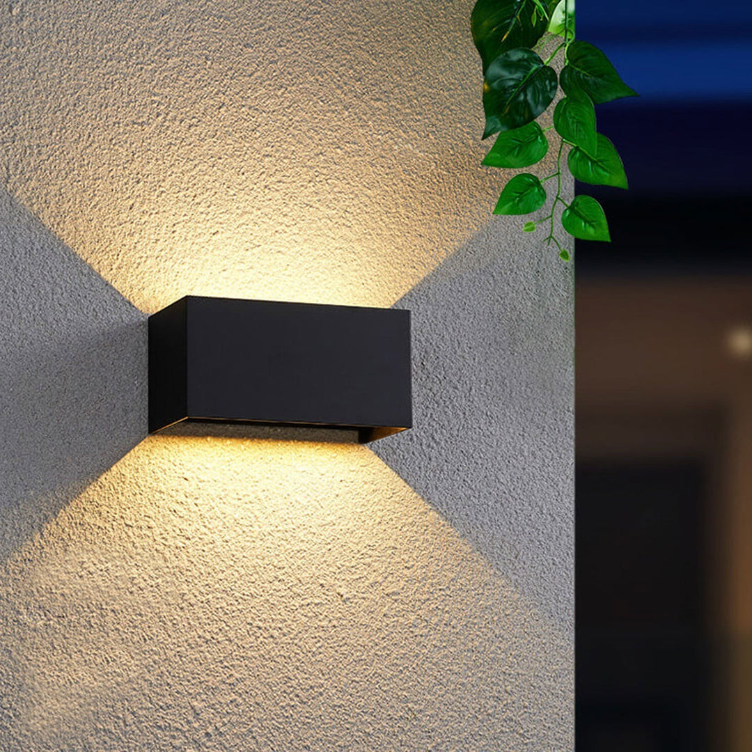Modern Outdoor Waterproof Rectangular LED Up and Down Illuminated Outdoor Wall Sconce Lamp | Kalsten