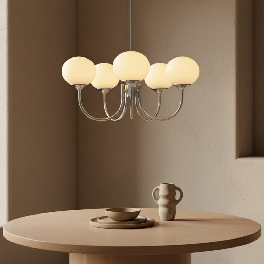 Bonbon Opal Glass Globe Chandelier