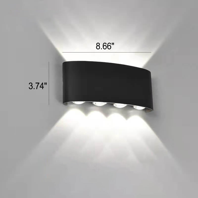 Modern Outdoor Arc Up and Down Spotlight LED Outdoor Waterproof Wall Sconce Lamp | Kalsten