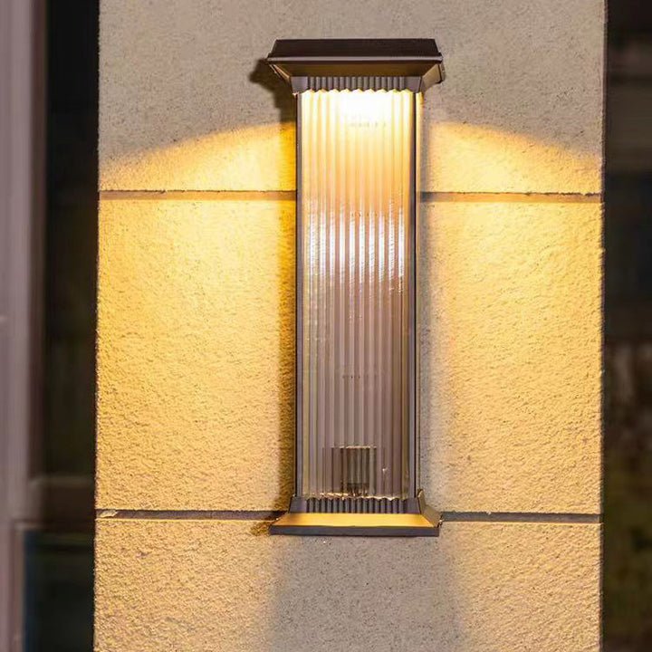 Modern Minimalist Waterproof Rectangle Aluminum Glass 1/2 Light Outdoor Wall Sconce Lamp For Garden | Kalsten
