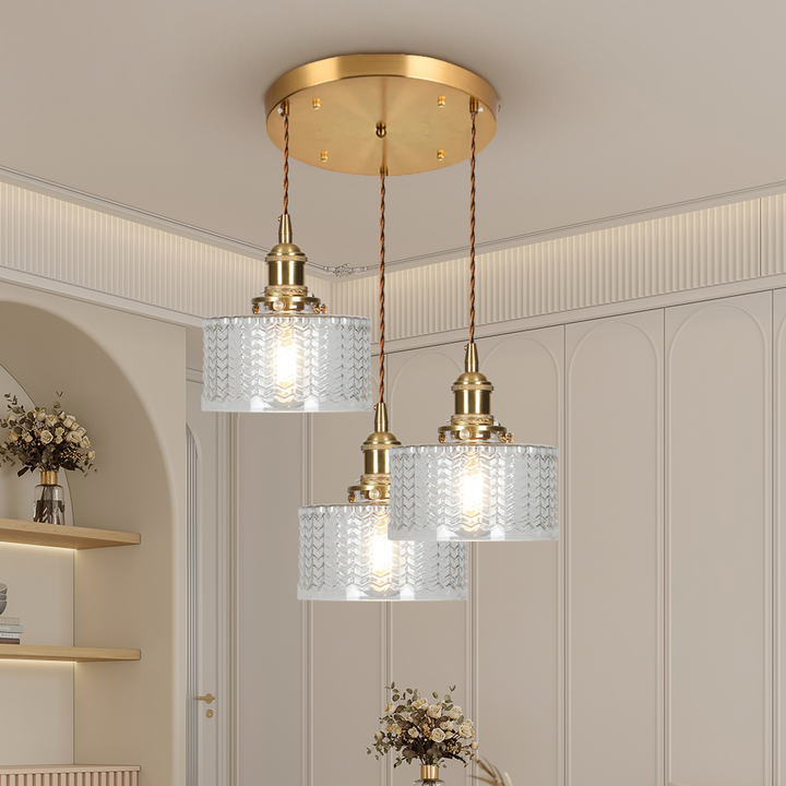 Vintage Stunning Cylinder Glass Pendant Light | Kalsten