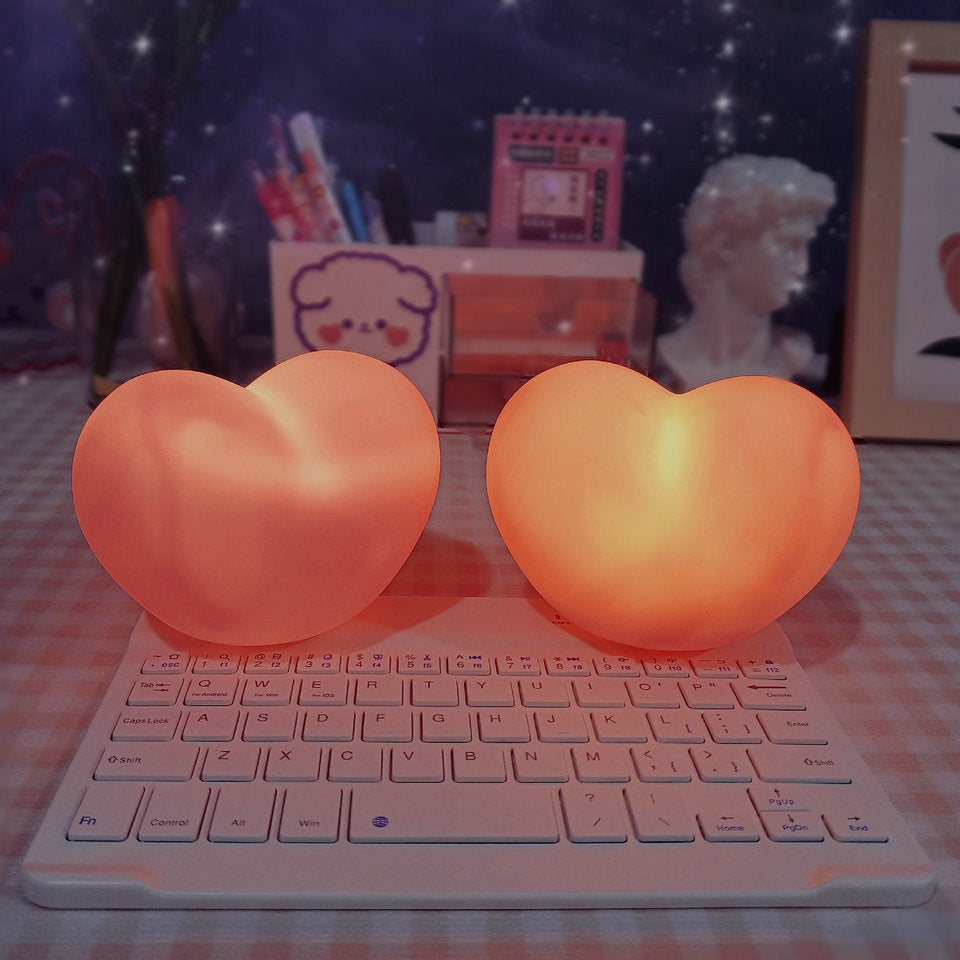 LuvSphere Silicone LED Night Light | Heart-Shaped Design | Table Lamp | Warm Mood Light | Decorative | Kalsten