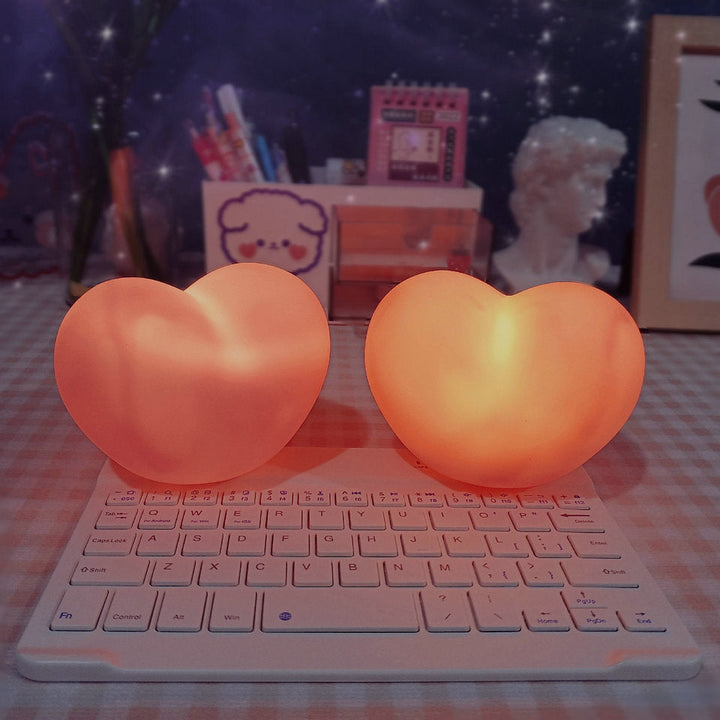 LuvSphere Silicone LED Night Light | Heart-Shaped Design | Table Lamp | Warm Mood Light | Decorative | Kalsten