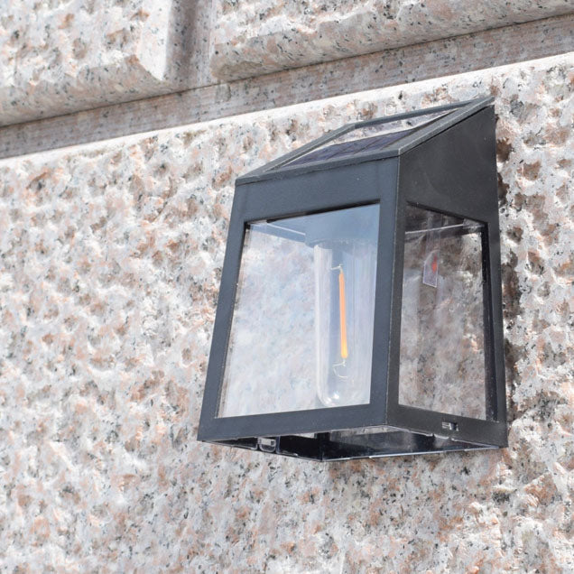 Modern Square Plastic Solar LED Outdoor Waterproof Garden Landscape Wall Sconce Lamp | Kalsten