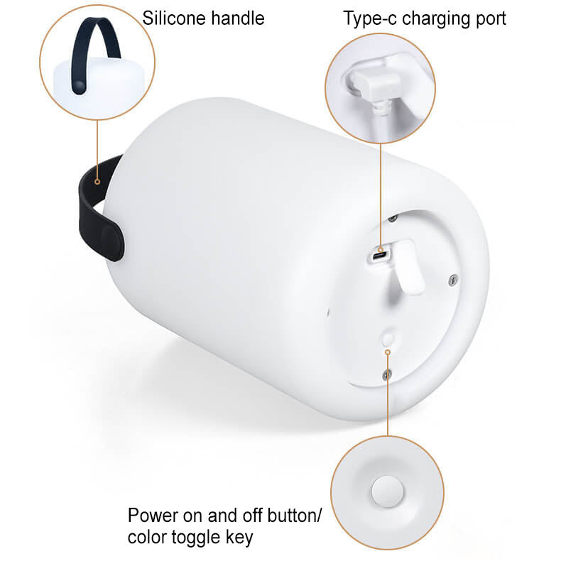 Modern Simplicity Plastic Round Square Hand LED Table Lamp For Outdoor Patio | Kalsten