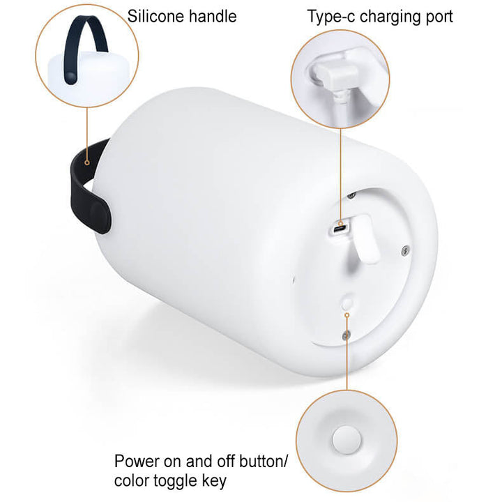 Modern Simplicity Plastic Round Square Hand LED Table Lamp For Outdoor Patio | Kalsten