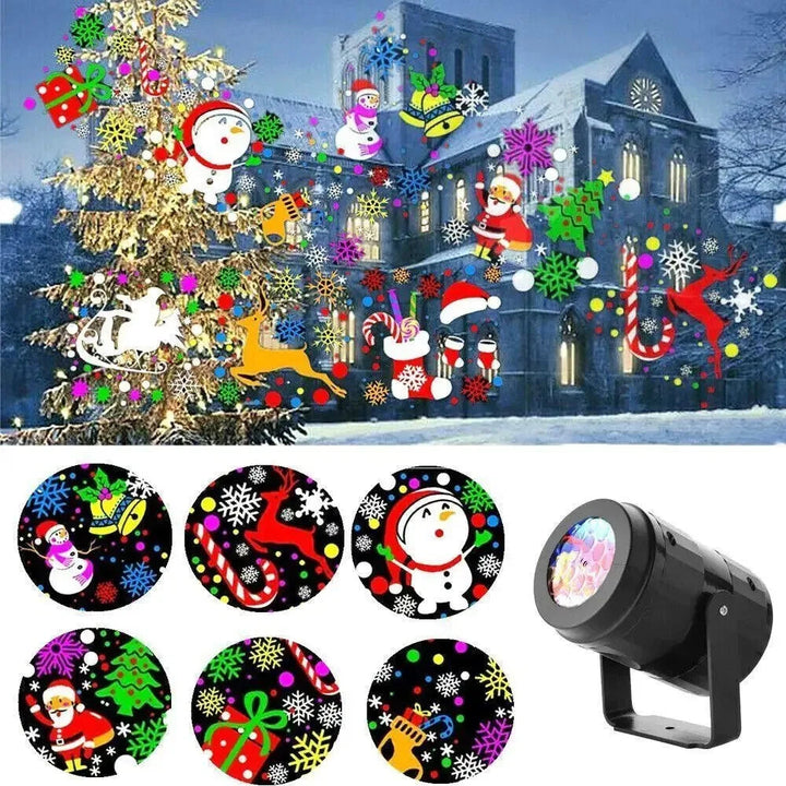 Outdoor LED Snowflake Christmas Projector (16 Patterns)