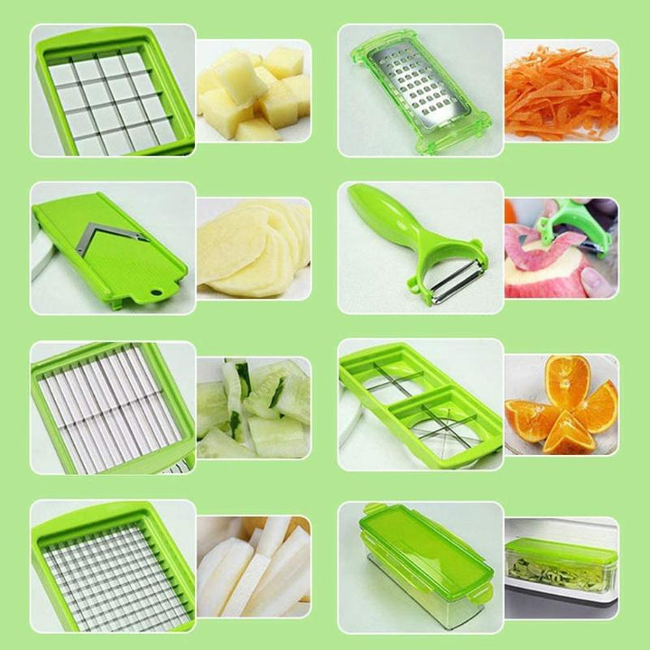 SlicePro 12-in-1 Vegetable Slicer – Multifunctional Cutting and Grating System for the Kitchen | Kalsten