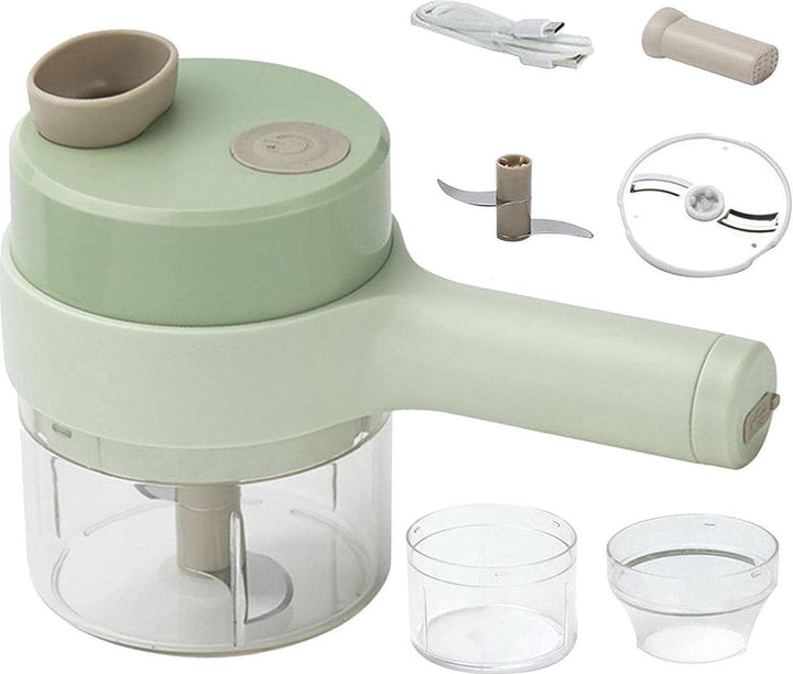 SnijGemak 4-in-1 Electric Vegetable Slicer – Rechargeable & With Collection Bin | Kalsten