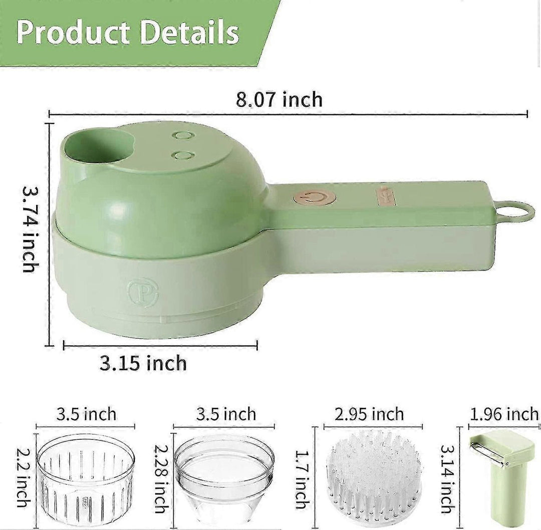 SnijGemak 4-in-1 Electric Vegetable Slicer – Rechargeable & With Collection Bin | Kalsten