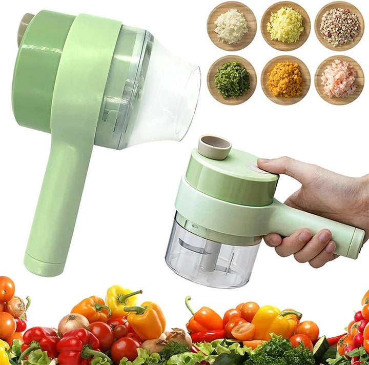 SnijGemak 4-in-1 Electric Vegetable Slicer – Rechargeable & With Collection Bin | Kalsten