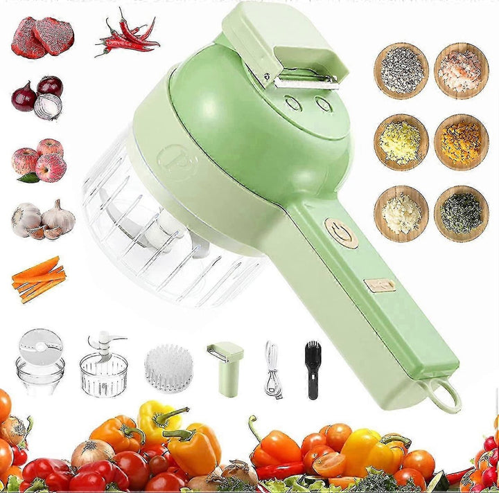 SnijGemak 4-in-1 Electric Vegetable Slicer – Rechargeable & With Collection Bin | Kalsten