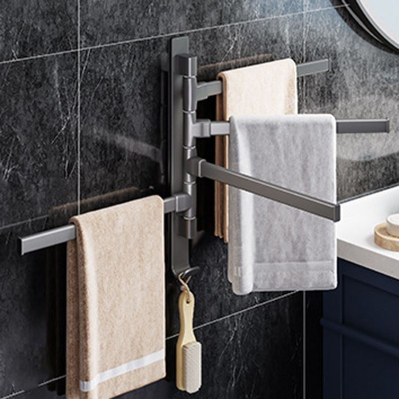 Kalsten | Contemporary Gray Bathroom Accessory Set Aluminium Towel Holder