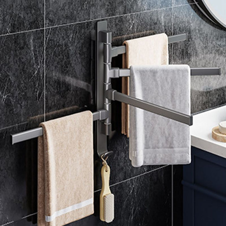 Kalsten | Contemporary Gray Bathroom Accessory Set Aluminium Towel Holder