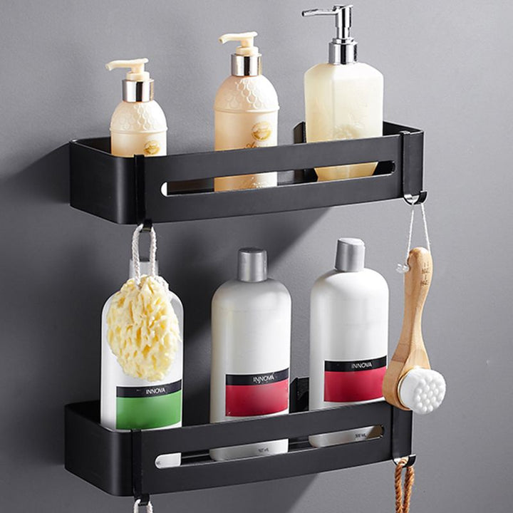 Kalsten | Matt Black Modern Bathroom Accessories Set, Set of 3, Bathroom Shelf