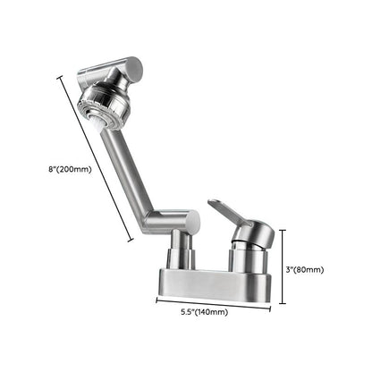 BowLift | 2 holes sink faucet swivel stainless steel single handle central mounted faucet