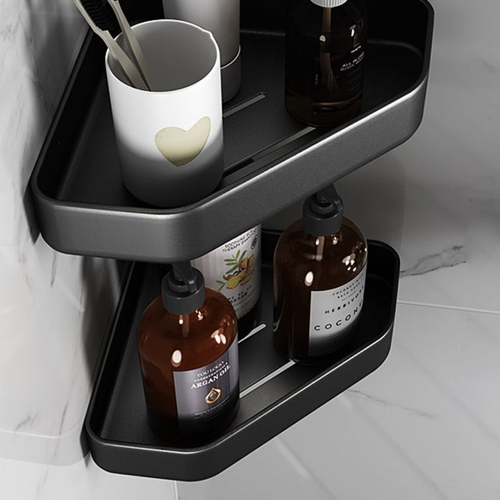 Kalsten | Matt black bathroom accessories set Modern anti-rust 1/2/3-piece bathroom shelf