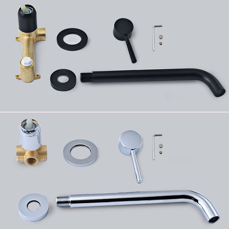 BowLift | Industrial bathroom faucet brass lever handles 2-hole faucets wall-mounted faucet