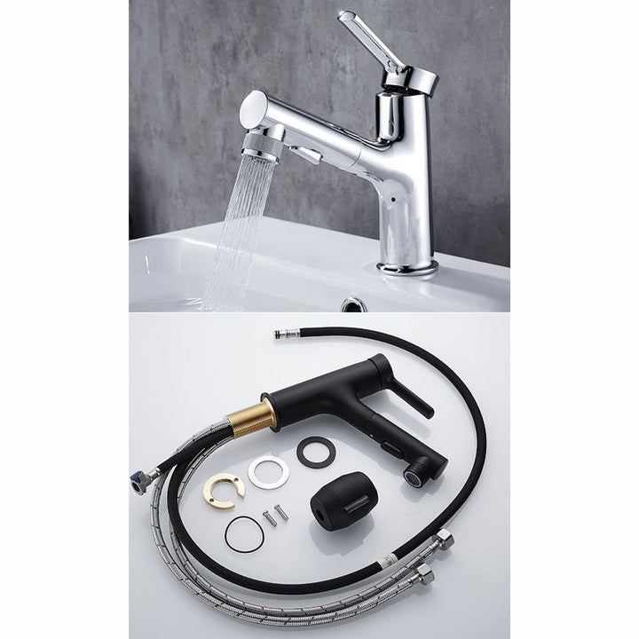 Kalsten | Contemporary sink faucet pull-out basin tap with lever handle