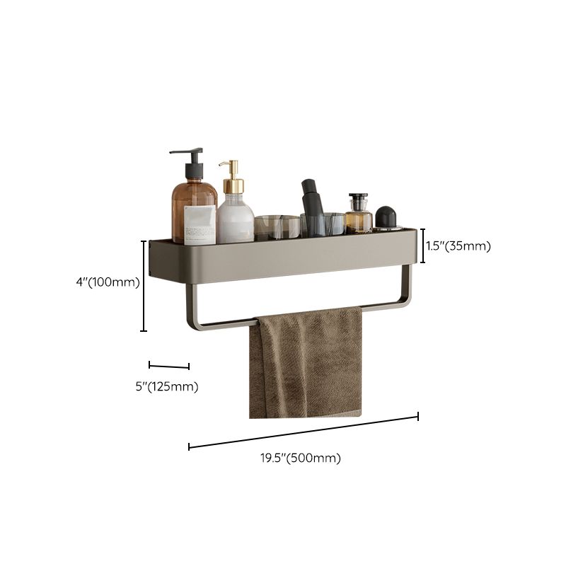 Kalsten | Contemporary Aluminum Bathroom Accessory Set Gray Bath Shelf