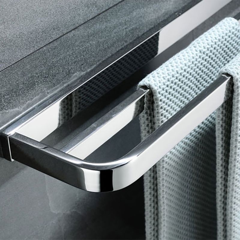BowLift | Polished Chrome Modern Bathroom Accessory Set made of Stainless Steel Towel Holder/Soap Dish