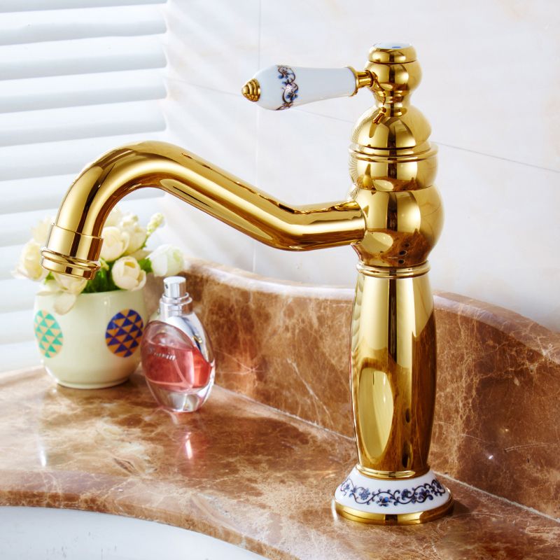 BowLift | Glam Vessel Faucet Swivel Spout Lever Handle Sink Faucet