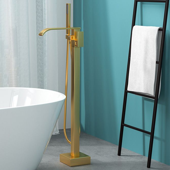 BowLift | Modern Freestanding Bathtub Faucet Copper Floor Mounted Freestanding Bathtub Faucet
