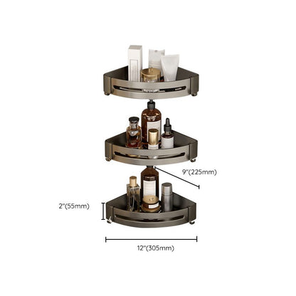 Skanto | Modern Aluminum Bathroom Accessory Set Gray Bathroom Shelf System