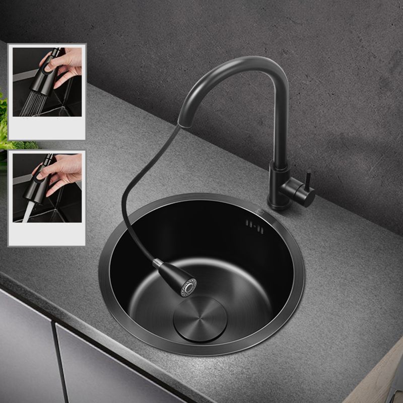 BowLift | Classic Round Sink Stainless Steel Built-in Sink Non-Slip Round Basin for the Kitchen