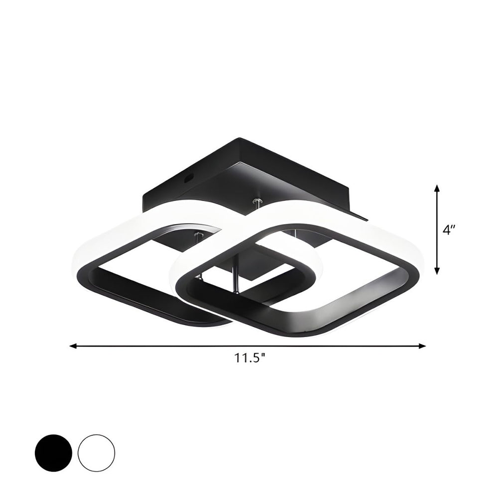 Kalsten | Ceiling Light with LED Black Metal Frame
