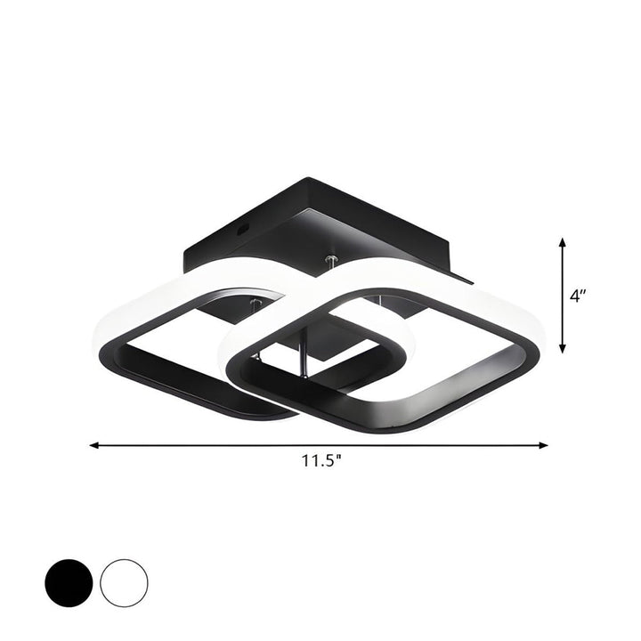 Kalsten | Ceiling Light with LED Black Metal Frame