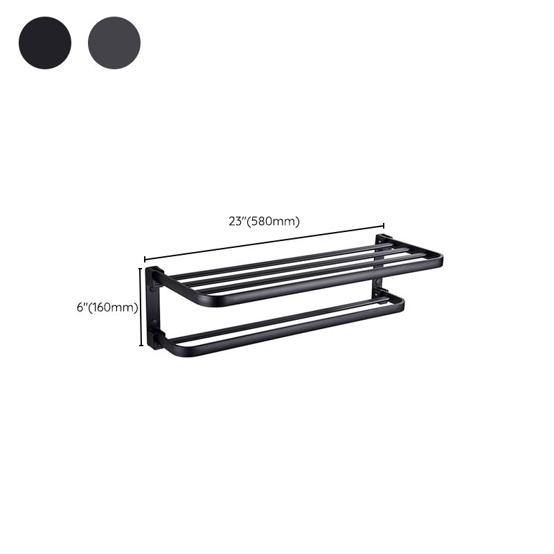 Kalsten | Modern Bathroom Accessory Set Matte Black/Grey Bathroom Shelf/Towel Holder & Paper Holder